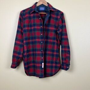1960’s Vintage Pendleton Shirt Plaid Wool MacPherson Red Tartan Medium Workwear
